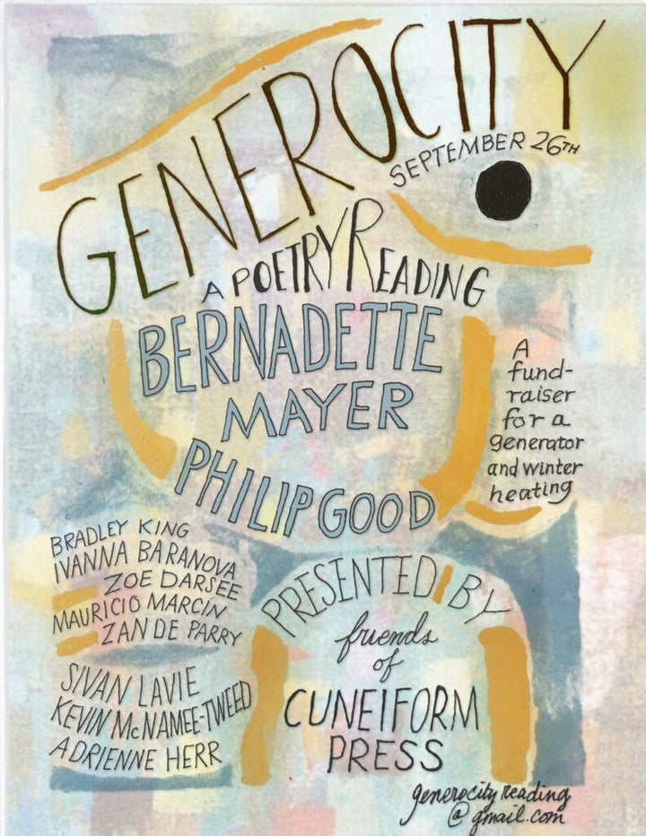 AN EVENING OF POETRY WITH BERNADETTE MAYER, PHILIP GOOD, & FRIENDS
