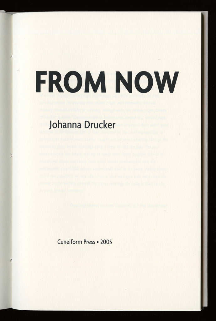 Johanna Drucker : From Now